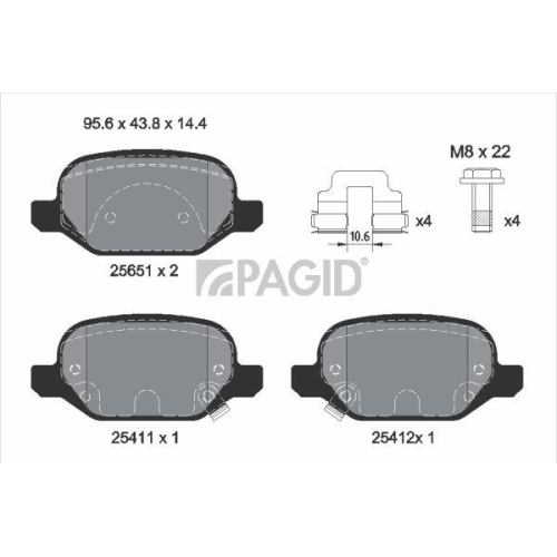 PAGID Bremsbelagsatz, Scheibenbremse T2233N