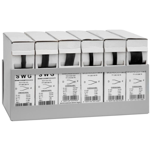 Wandhalter best&uuml;ckt Schrumpf- und Geflechtschlauch SWG 771 100 106 75