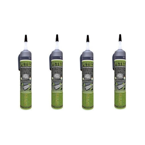 4x Petec 97720 Hochtemperatur-Silikondichtung MATIC schwarz 200ml