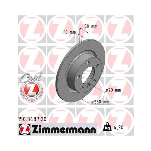 ZIMMERMANN Bremsscheibe COAT Z 150.3487.20