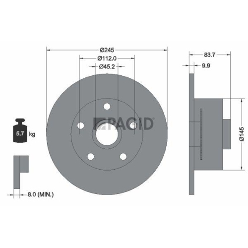 PAGID Bremsscheibe 54543NC