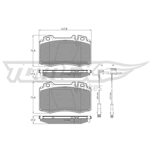 TOMEX Brakes Bremsbelagsatz, Scheibenbremse TX 12-811