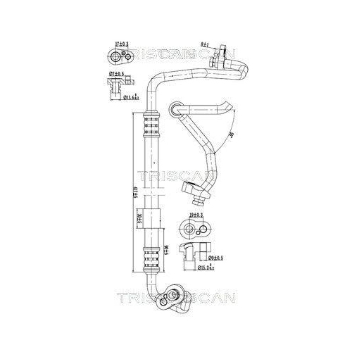 TRISCAN Hochdruck-/Niederdruckleitung, Klimaanlage 9010 29056