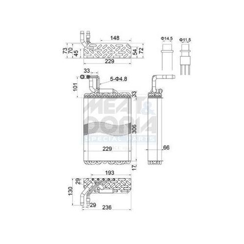 MEAT & DORIA Verdampfer, Klimaanlage 997002