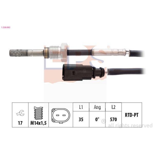 EPS Sensor, Abgastemperatur Made in Italy - OE Equivalent 1.220.062