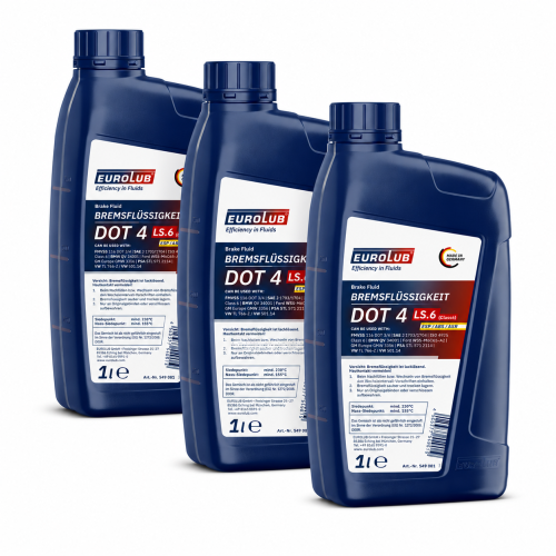 Bremsfl&uuml;ssigkeit DOT 4 3 Liter EUROLUB Flasche 549001
