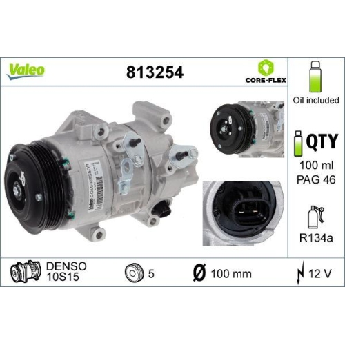 VALEO Kompressor, Klimaanlage VALEO CORE-FLEX 813254