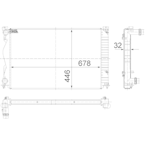 MAHLE Kühler, Motorkühlung BEHR CR 977 000S