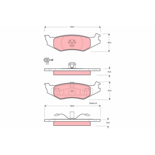 TRW Bremsbelagsatz, Scheibenbremse GDB4012