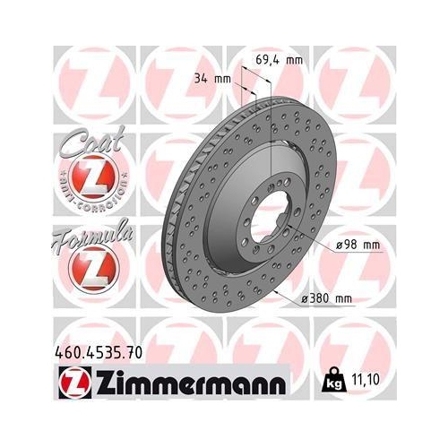 ZIMMERMANN Bremsscheibe FORMULA Z 460.4535.70