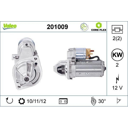 VALEO Starter VALEO CORE-FLEX 201009