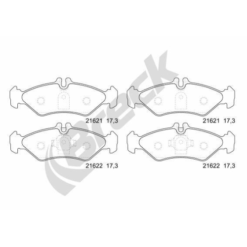 BRECK Bremsbelagsatz, Scheibenbremse 21621 00 705 10