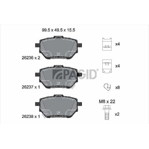 PAGID Bremsbelagsatz, Scheibenbremse T2344N