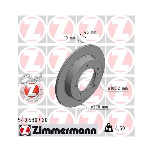 ZIMMERMANN Bremsscheibe COAT Z 540.5307.20