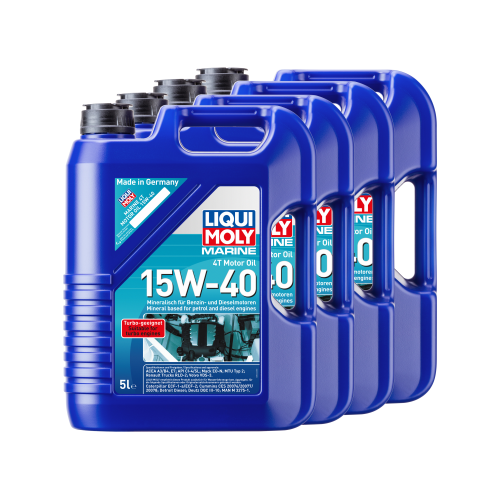 4x Liqui Moly Marine 4T Motor&ouml;l 15W-40 5-Liter 25016 - 20 Liter