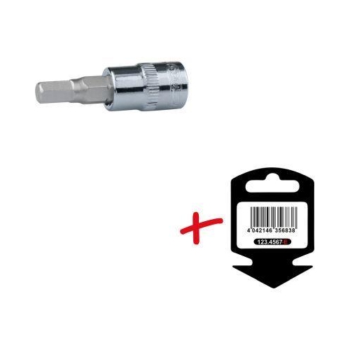 1/4 Zoll CHROMEplus Bit-Stecknuss Innensechskant 7/32 Zoll auf H&auml;nger 918.1534-E