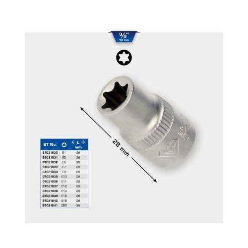 3/8 Zoll Torx-E-Stecknuss, E20 BRILLIANT TOOLS BT021841