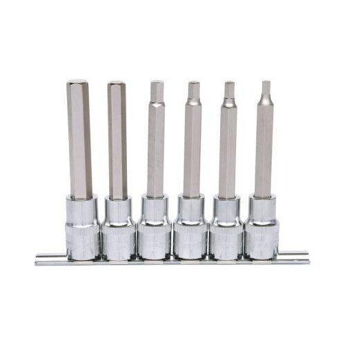 1/2 Zoll CHROMEplus Bit-Stecknuss-Satz Innensechskant 6-tlg 5-12mm,lang KS TOOLS