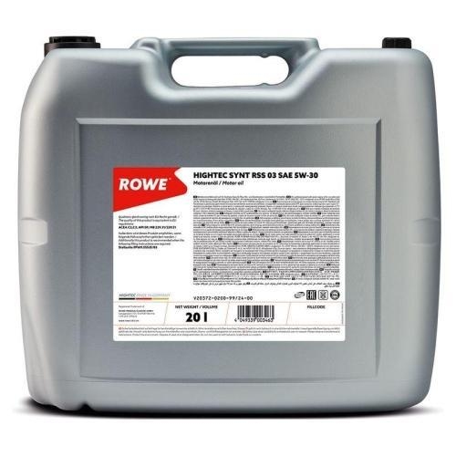 ROWE Motor&ouml;l Motoren&ouml;l HIGHTEC SYNT RSS 03 SAE 5W-30 - 20 Liter - 20372-0200-99