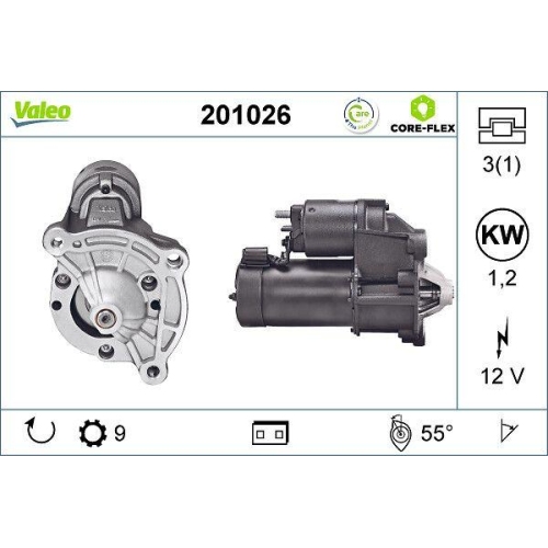 VALEO Starter VALEO CORE-FLEX 201026