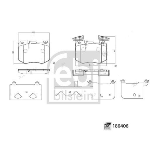 FEBI BILSTEIN Bremsbelagsatz, Scheibenbremse 186406