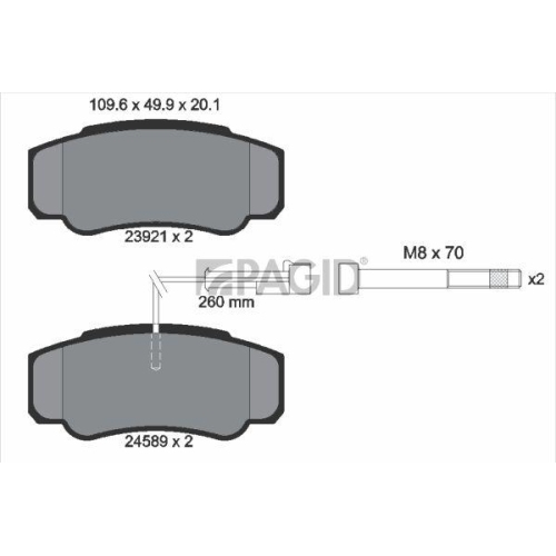 PAGID Bremsbelagsatz, Scheibenbremse T1721N
