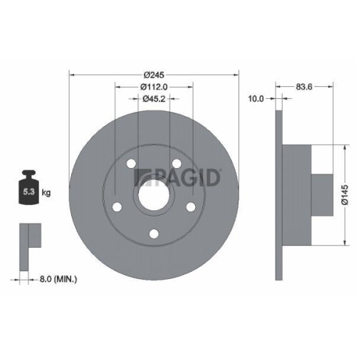 PAGID Bremsscheibe 53944NC