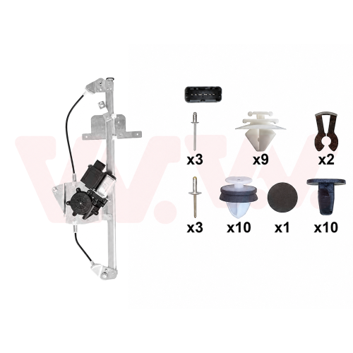 VAN WEZEL Fensterheber + Einbausatz, T&uuml;r 0905263+0905799