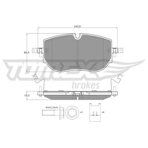 TOMEX Brakes Bremsbelagsatz, Scheibenbremse TX 60-65