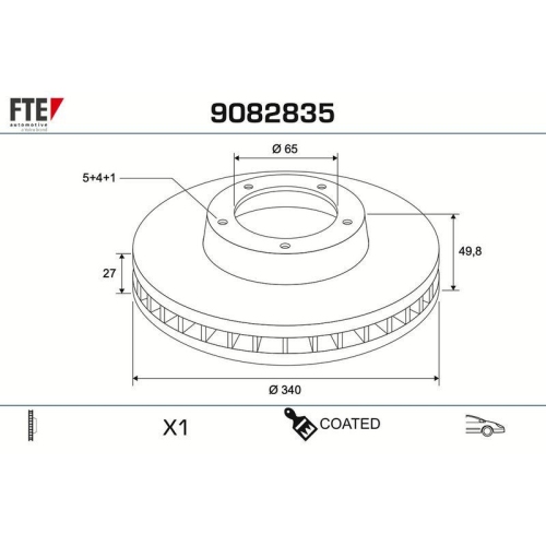 FTE Bremsscheibe COATED RANGE FTE 9082835