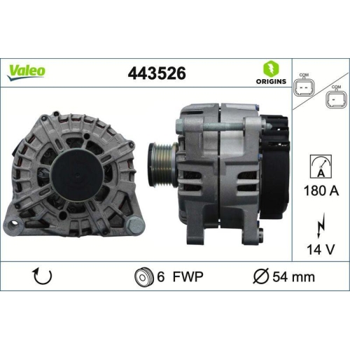 VALEO Generator VALEO ORIGINS - NEW O.E. TECHNOLOGIE 443526