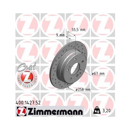 ZIMMERMANN Bremsscheibe SPORT Z 400.1427.52