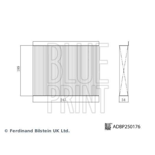 BLUE PRINT Filter, Innenraumluft ADBP250176