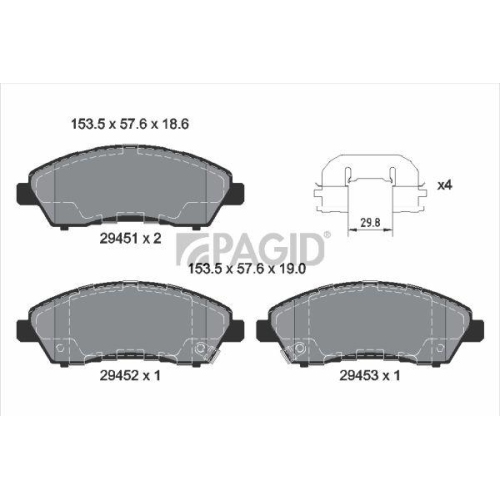 PAGID Bremsbelagsatz, Scheibenbremse T2682N