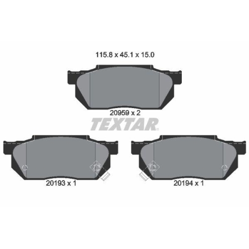 TEXTAR Bremsbelagsatz, Scheibenbremse 2095902