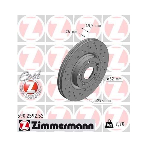 ZIMMERMANN Bremsscheibe SPORT Z 590.2592.52