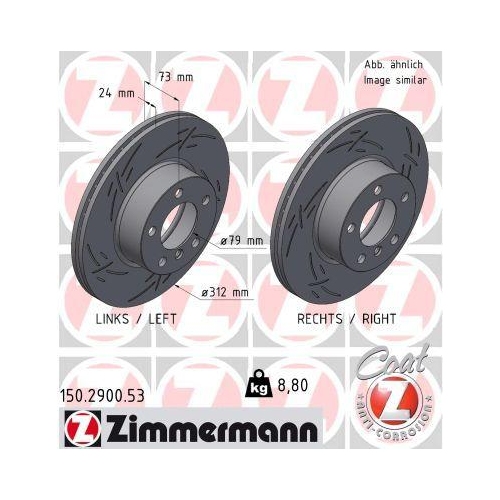 ZIMMERMANN Bremsscheibe BLACK Z 150.2900.53