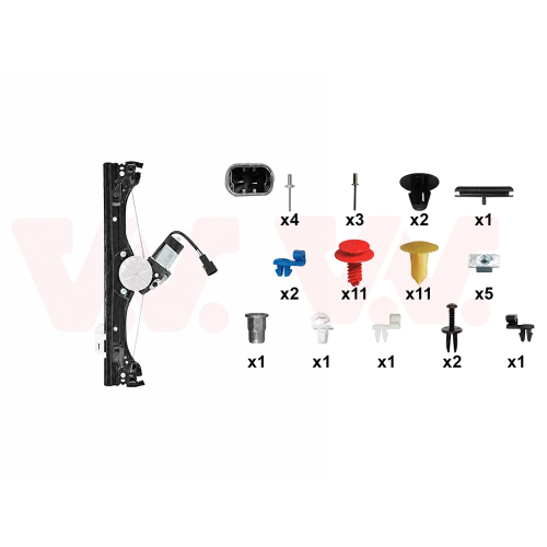 VAN WEZEL Fensterheber + Einbausatz, T&uuml;r 1604261+1604799