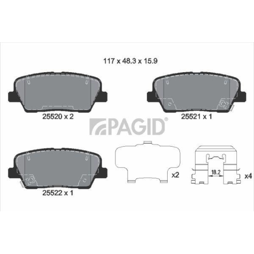 PAGID Bremsbelagsatz, Scheibenbremse T2175N