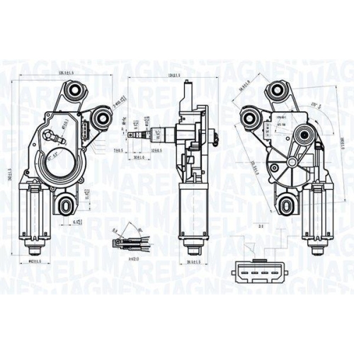 MAGNETI MARELLI Wischermotor 064070000010
