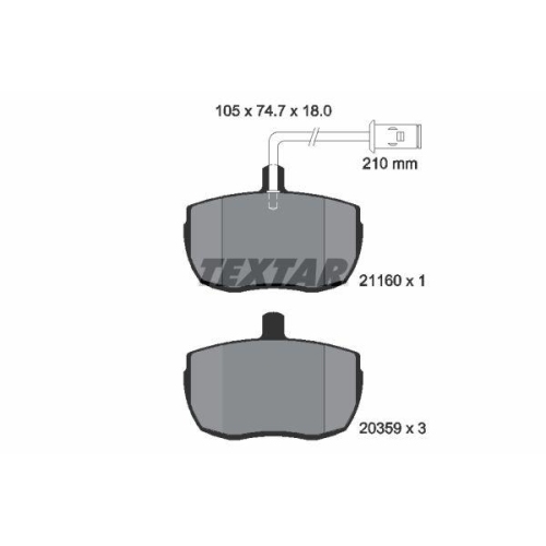 TEXTAR Bremsbelagsatz, Scheibenbremse 2116002