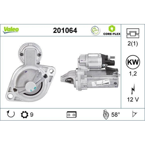 VALEO Starter VALEO CORE-FLEX 201064