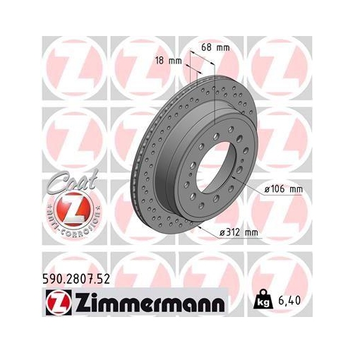 ZIMMERMANN Bremsscheibe SPORT Z 590.2807.52