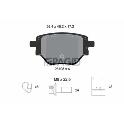 PAGID Bremsbelagsatz, Scheibenbremse T2861N
