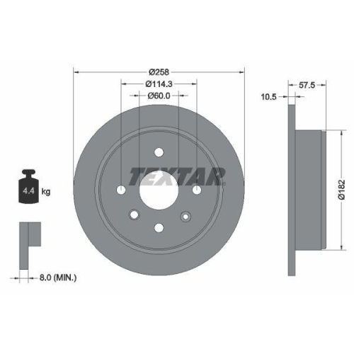 TEXTAR Bremsscheibe PRO 92163003