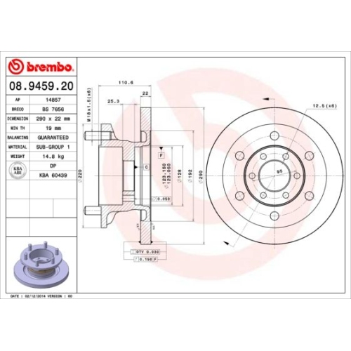 BREMBO Bremsscheibe PRIME LINE 08.9459.20
