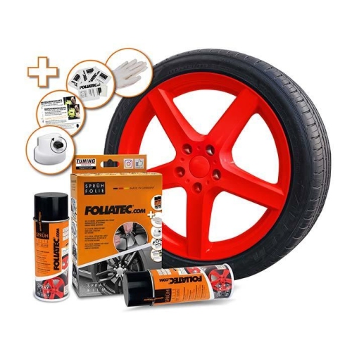 Foliatec FT2059 Spr&uuml;h Folie f&uuml;r Felgen 2x 400ml Felgenfolie Rot gl&auml;nzend Neu