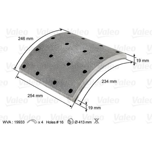 VALEO Bremsbelagsatz, Trommelbremse 219933