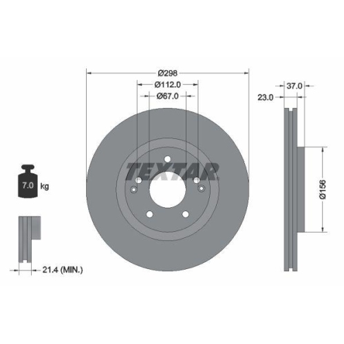 TEXTAR Bremsscheibe PRO 92324903