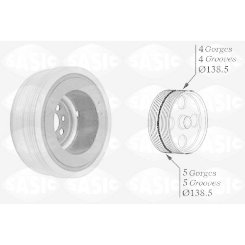 SASIC Riemenscheibe, Kurbelwelle 9001804